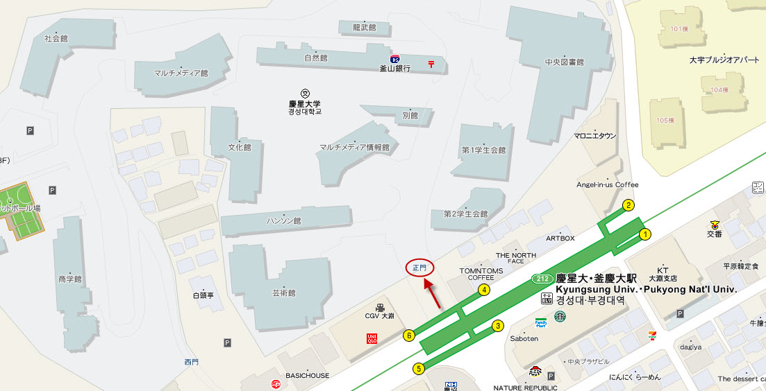 釜山慶星大學地圖