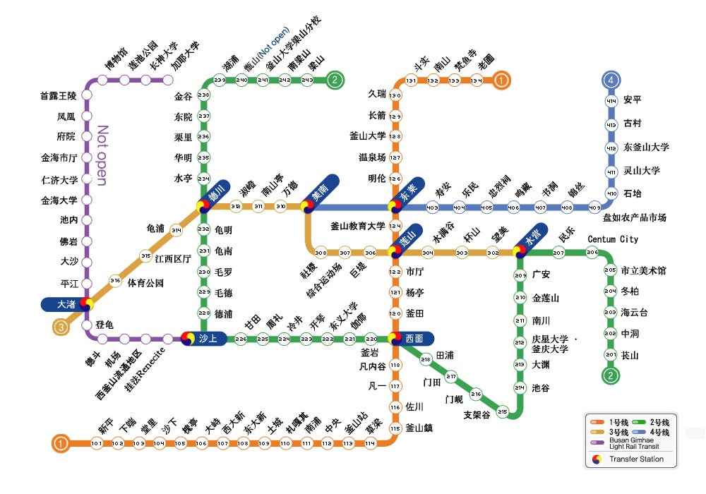 釜山中文地鐵圖