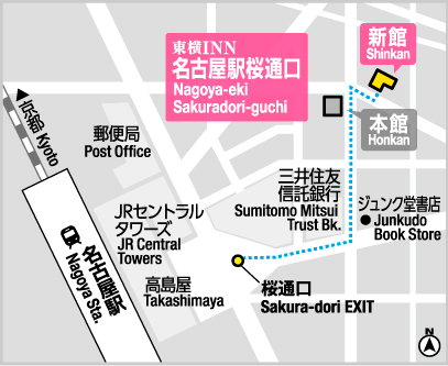 東橫INN 名古屋站櫻通口新館地圖