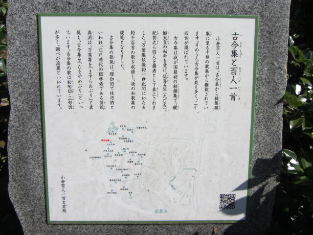京都嵐山．龜山公園 古今集百人一首石碑
