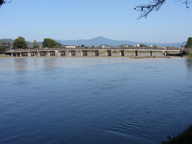 京都嵐山．桂川、渡月橋