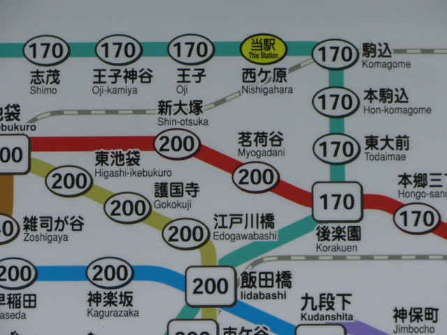 東京地下鐵．南北線 西ヶ原駅 路線圖