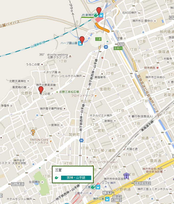 kobe-toyoko-inn-subway-to-new-kobe-station-map