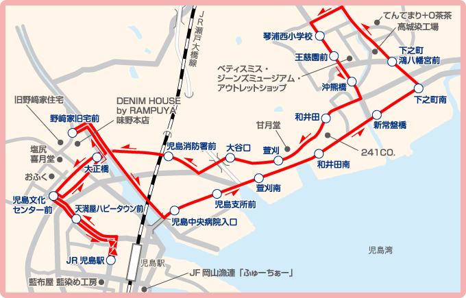 kojima-jean-bus-route-map