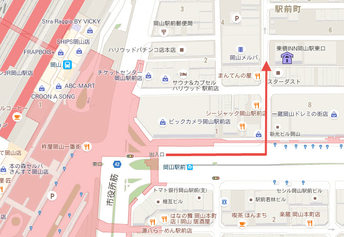 okayama-toyoko-inn-map