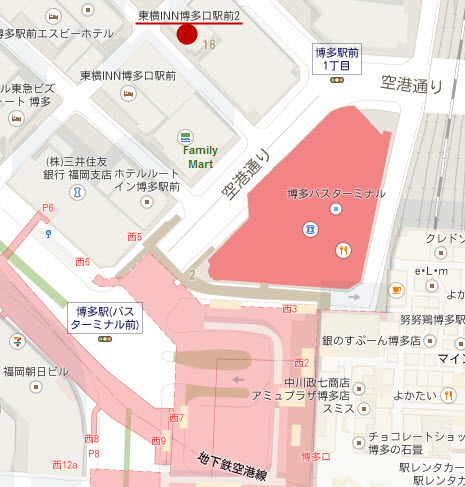 日本九州博多 東橫 INN 博多口駅前II 地圖