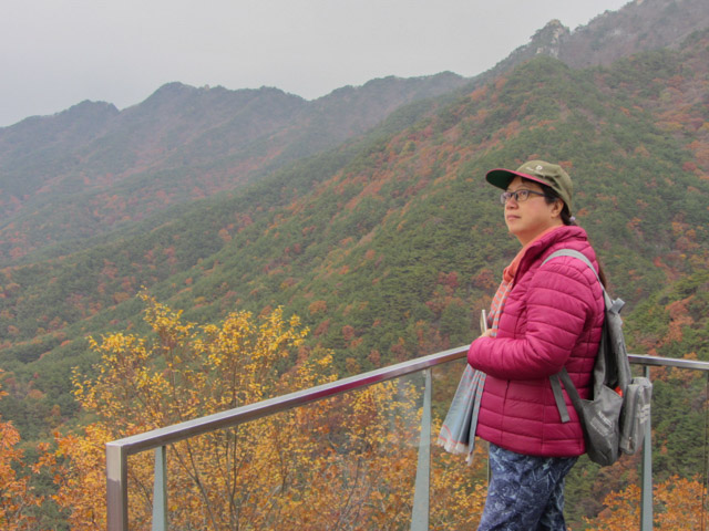 韓國大邱 八公山 秋天紅葉景色