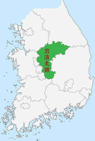 韓國忠清北道地圖