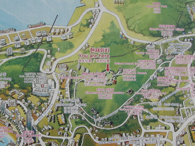 韓國釜山天魔山山頂 - 天魔山雕像公園  (천마산 조각공원) 地圖