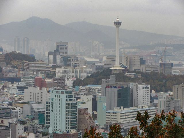 韓國釜山 天馬山路展望台 俯瞰南浦洞