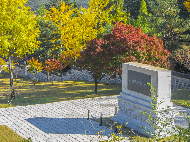 慶州統一殿 秋天黃銀杏、紅葉景色