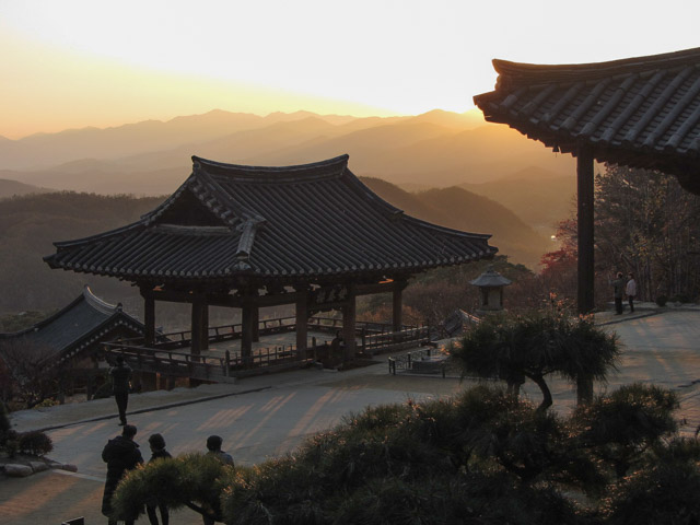 韓國榮州浮石寺 安養樓 黃昏日落景色