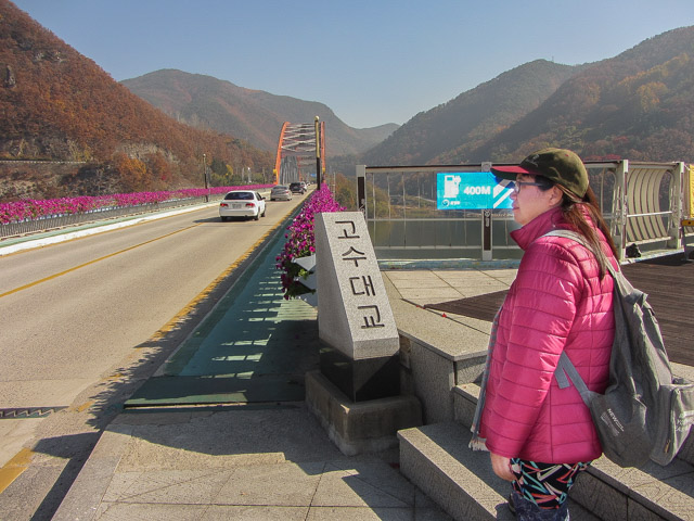 韓國丹陽 橫躺南漢江兩岸的古藪橋 (고수교)