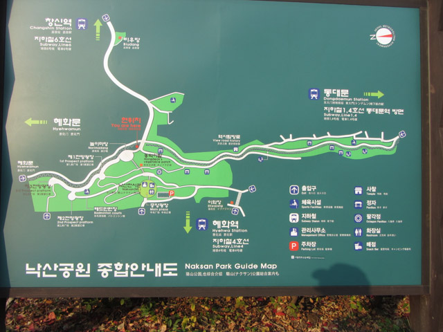 首爾城郭駱山段 駱山公園地圖