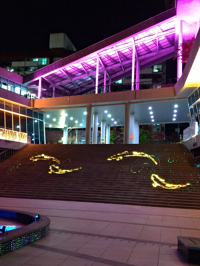 韓國丹陽水族館 燈光璀璨夜色