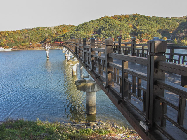 安東市 月映橋 是韓國最長的木棧橋