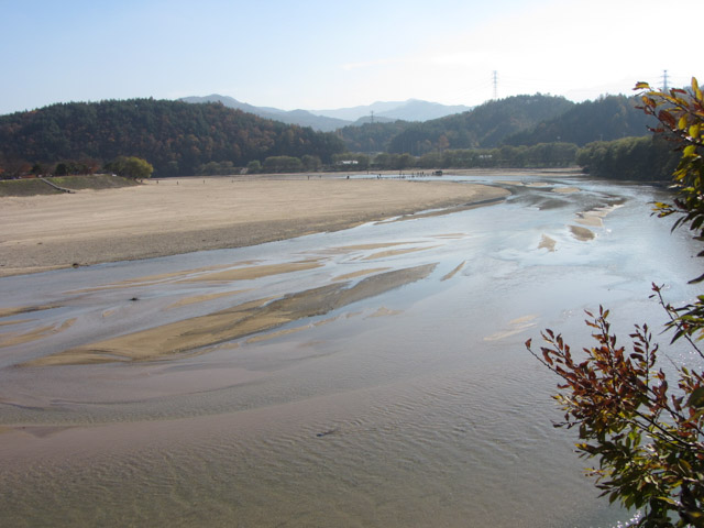 韓國榮州 水島村 水島橋上眺望獨木橋