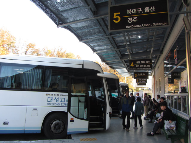 韓國榮州綜合客運站 搭乘巴士月台