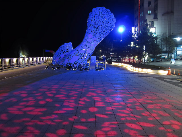 韓國丹陽南漢江畔 想像中的街道 夜色
