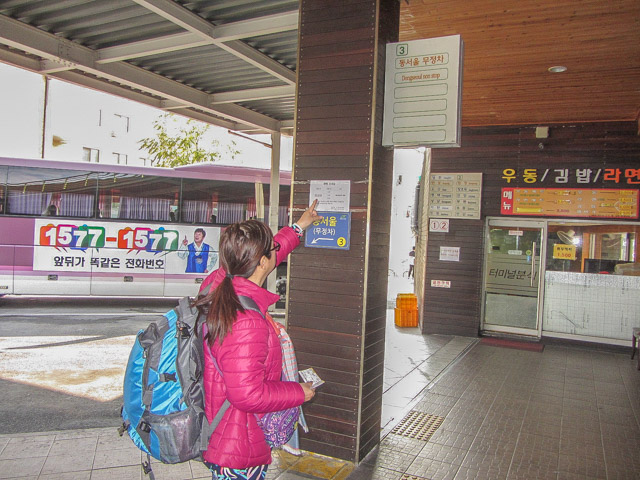 堤川公交客運站 往首爾 長途巴士乘車月台