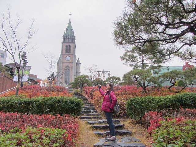 韓國首爾 明洞天主教堂 秋天景色