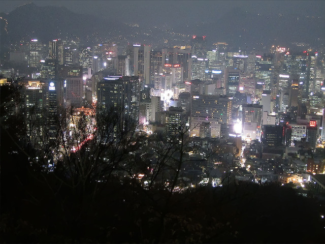 韓國首爾南山 首爾塔 南山展望台 俯瞰首爾夜色
