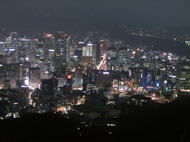 韓國首爾南山 首爾塔 南山展望台 俯瞰首爾夜色