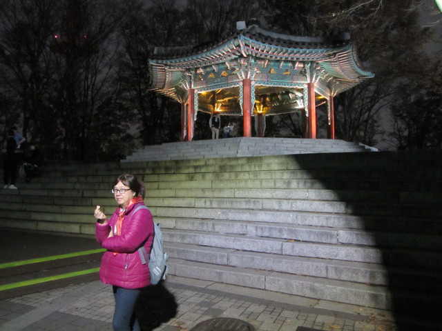 韓國首爾南山 首爾塔 八角亭 晚上