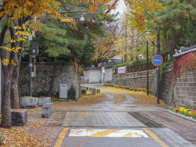 韓國首爾 三清洞石牆路 漂亮秋天紅葉