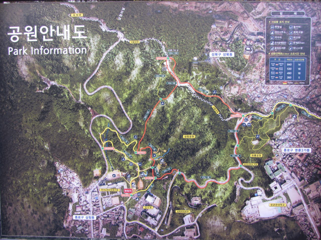 首爾三清洞三清公園 北岳山 首爾城郭 登山地圖