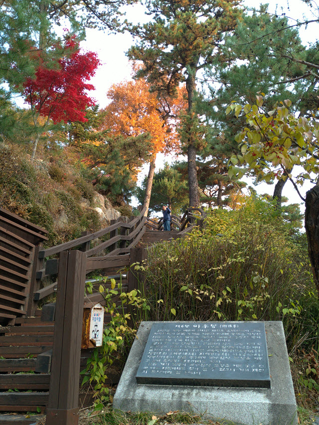 韓國忠清北道 堤川中央公園 秋天紅葉景色