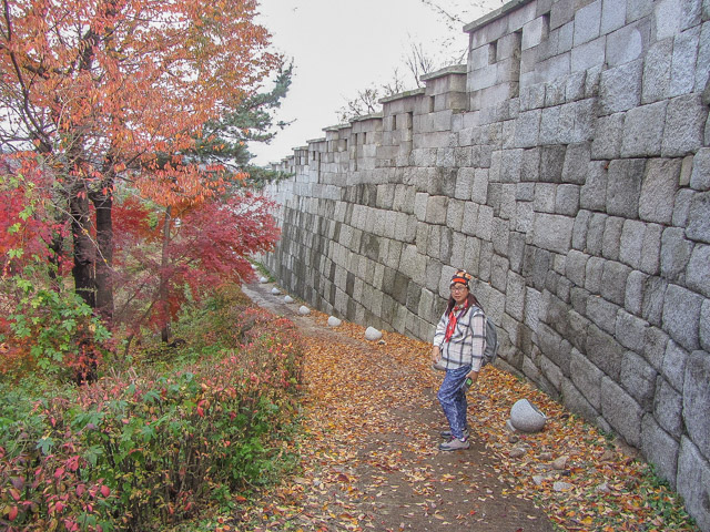 首爾城郭路北岳山段 秋天紅葉景色