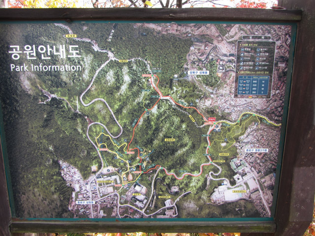 首爾三清公園 首爾城郭路北岳山段 地圖