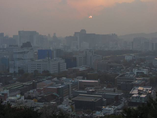 首爾城郭駱山段 駱山公園 日落景色