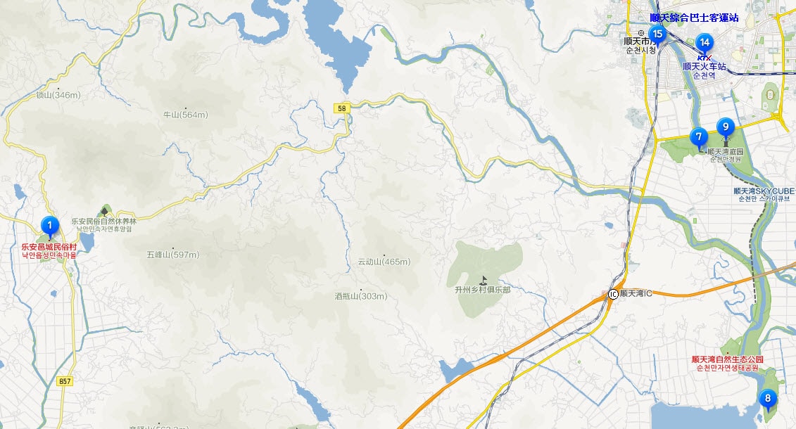 suncheon-naganeupseong-folk-village-location-map
