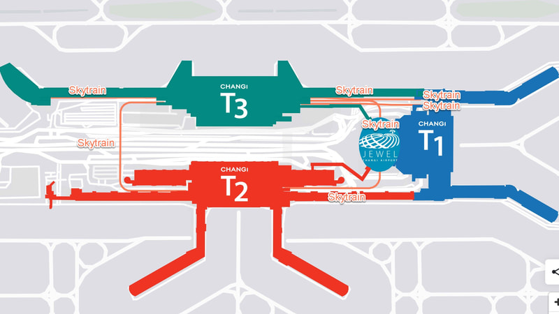 新加坡樟宜機場 Terminals 平面圖