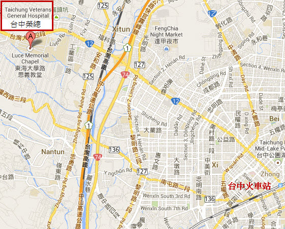 台中榮總站位置地圖