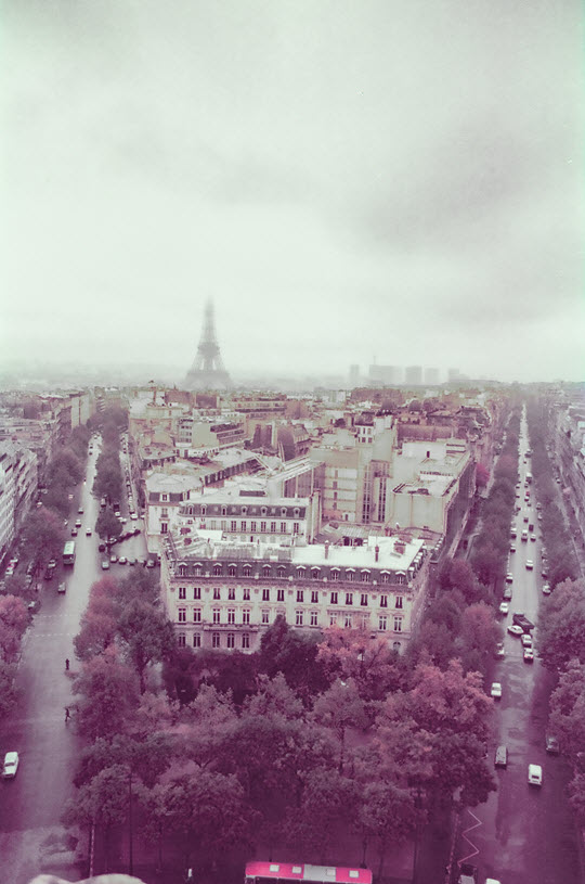 法國巴黎凱旋門上眺望巴黎市
